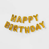 Gold Happy Birthday Foil Balloon Banner - Spritz™