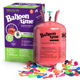 9.5" Medium Helium Balloon Kit: Balloon Time Multicolor Steel Tank for All Occasions