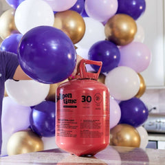 9.5" Medium Helium Balloon Kit: Balloon Time Multicolor Steel Tank for All Occasions