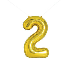 34" Number 2 Foil Balloon - Spritz™: Gold Birthday Decoration, Solid Pattern, All Ages