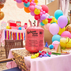 9.5" Medium Helium Balloon Kit: Balloon Time Multicolor Steel Tank for All Occasions