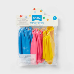 6ct Punch Balloons - Spritz™: Multicolor Party Supplies for Kids, Punching Balloons with Rubber Band, Ages 8+